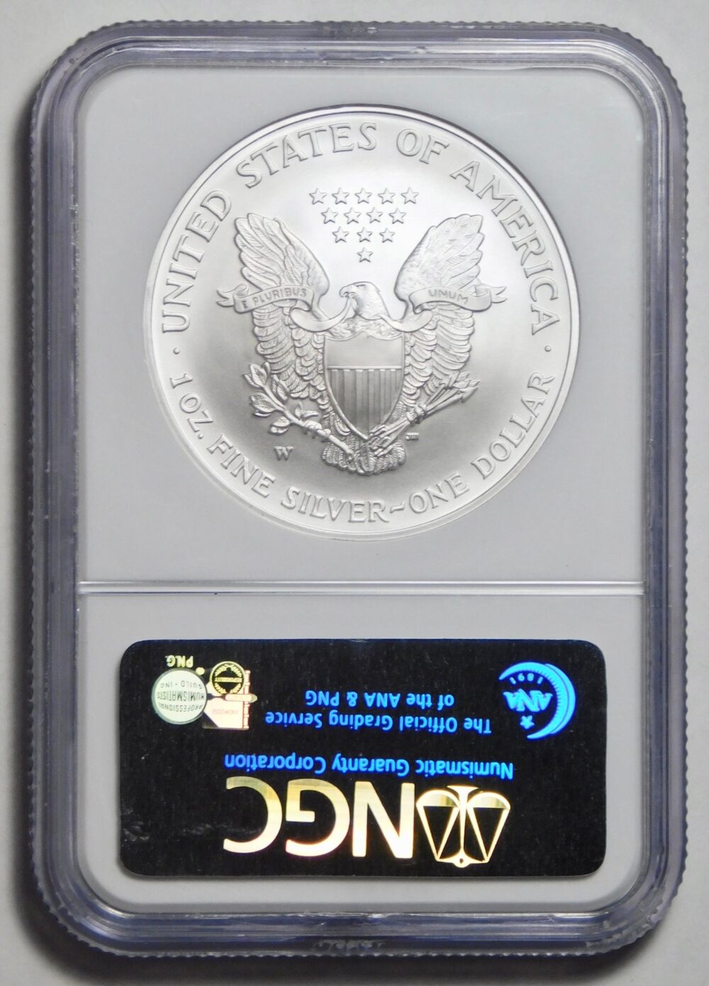 2007 W $1 Burnished American Silver Eagle NGC Mint State 69 - Image 2